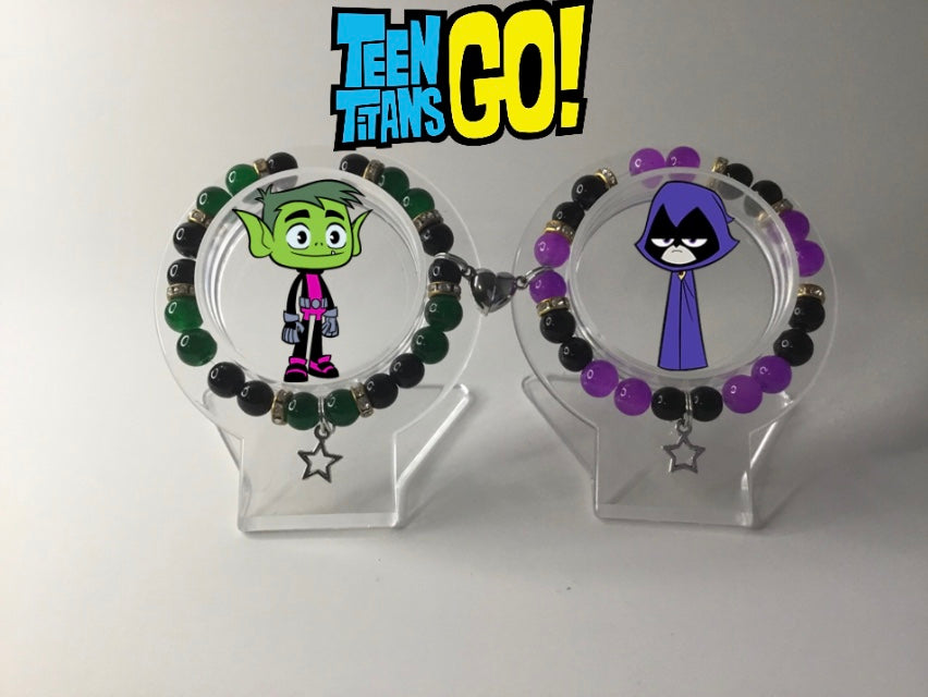 Beast Boy and Raven Matching Bracelets